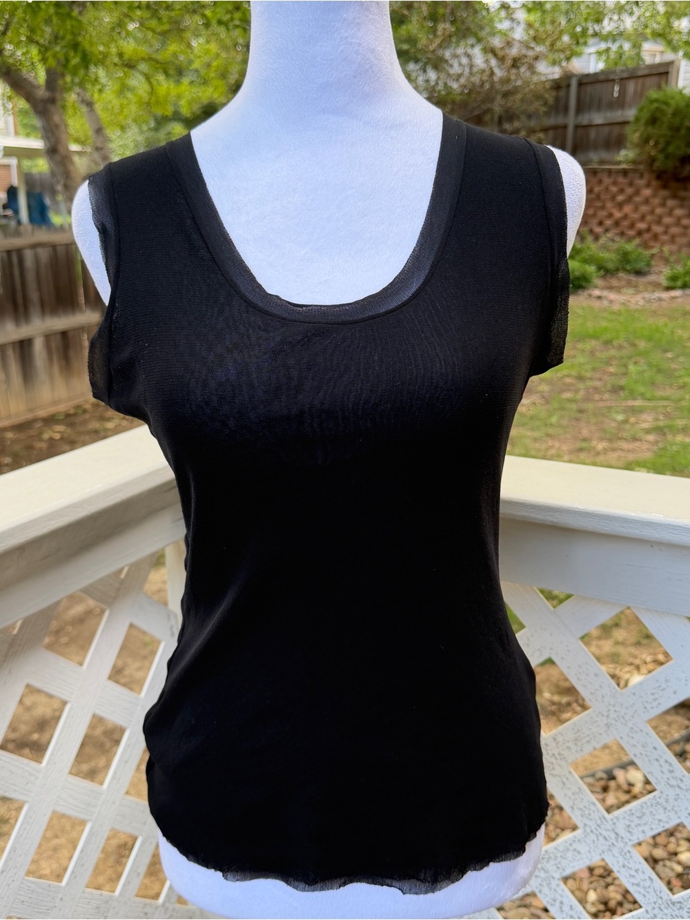 Paolo Pecora Milano Italy Black Sleeveless Tank Top Women 32” Bust Stretchy Goth